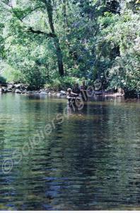River crossing during jungle warfare exercise. Glo