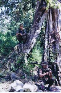 Jungle patrol. Gloucestershire Regiment. Belize. 1