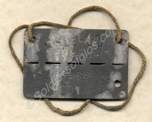 P.O.W. identity tag in zinc. "FRT STALAG 133 9956"