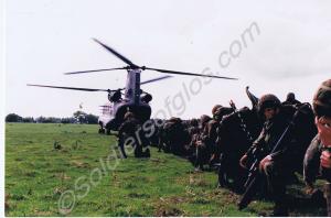 Embarking on Chinook helicopters. Gloucestershire