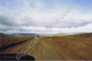Land Rover patrol crossing high ground. Gloucester