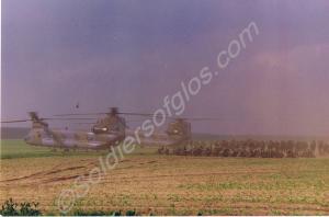 Embarking on Chinook helicopters. Gloucestershire