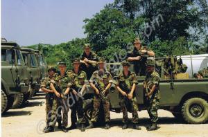Squad with Land Rover. Gloucestershire Regiment. B