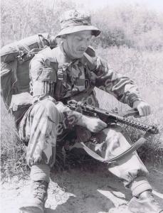 Field Exercise. With Sterling sub-machine gun. Glo