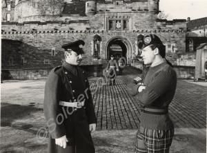 Private Dunn on duty outside Edinburgh Castle. Sco