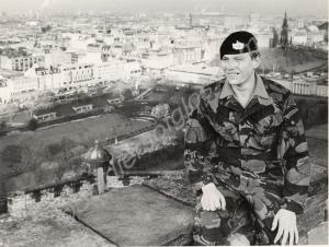 Private Perrins in the battlements ofEdinburgh Cas