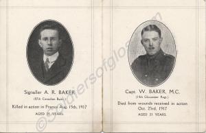 Card sent by Mr. and Mrs. G. A. Baker and family,