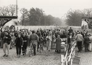 Crowd scene at the Berlin Wall. 1986