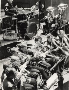 A mixed military band, Colston Hall, Bristol.