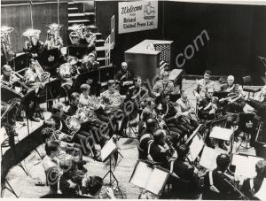 A mixed military band, Colston Hall, Bristol.