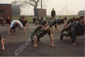 Cadets doing "early morning P.T."