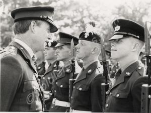 Brigadier R.W. Acworth C.B.E. talking to Junior le