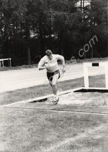 Corporal Sutcliffe doing the steeplechase.