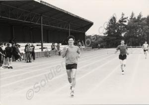Corporal Wilkes competing in the hurdles.