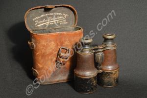 French binoculars with leather case without straps