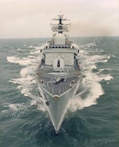 H.M.S. Gloucester at sea.