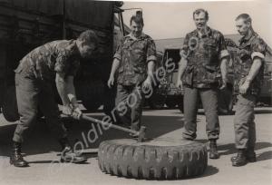 "Sergeant De Caen supervises as Lance-Corporal Liv