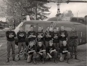 The Gloucester Regiment Medic Team with helicopter