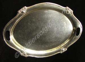Large oval silver salver belonging to Lt.-Col. J.R