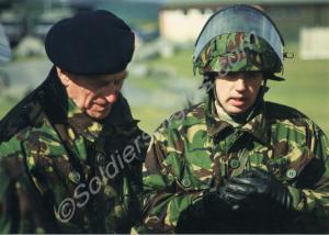 H.R.H. Duke of Edinburgh with Sergeant Tootal.  Ro