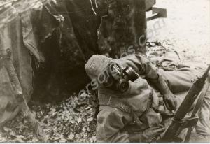 A soldier of 'C' Company and an NBC suit, Gloucest