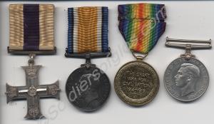 Group of four medals; Military Cross, British War