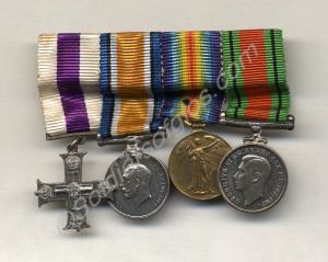 Group of four  miniature medals; Military Cross, B