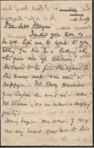 Letter with envelope written from Coonoor in India