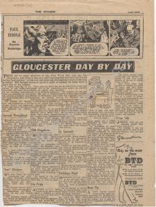 Newspaper cutting from the Glouceser Citizen, 'Glo