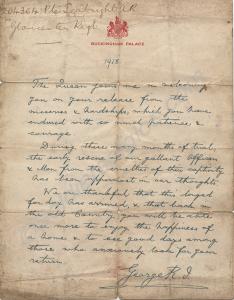 Letter from Buckingham Palace to 204364  Lance-Cor