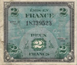 2 franc note. 1944.