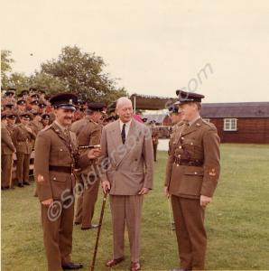 The Duke of Gloucester visiting the 1st Battalion