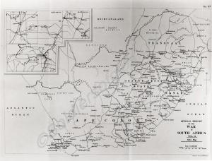 'Map of War in South Africa'.