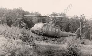 A helicopter landing on an exercise.