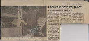 Newspaper cutting  about the Great War Gloucesters