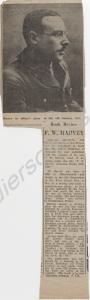 Newspaper cutting about the poet F.W. Harvey of 2/