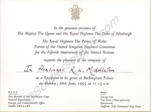 Three Royal Invitations, two 1995 and one 1999. P