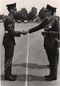 Lance-Corporal Forder (best recruit) and C.O. at N