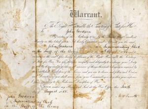 Warrant to John Goodwin- 'Appoint you Superintendi
