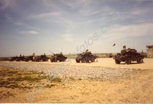 The Fox platoon live firing at Castle Martin 1985.