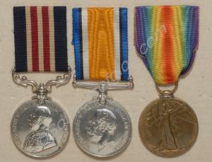 Group of three medals; Military Medal, British War