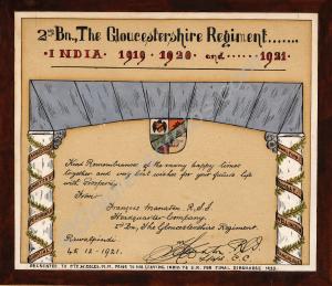 Hand-made certificate of farewell to 38781/5172755