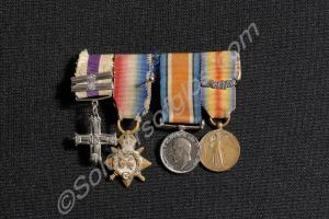 Group of four miniature medals; Military Cross wit