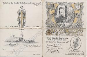 Christmas card to Lieutenant John Vicary from the