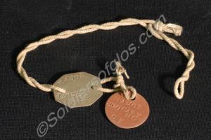 Two identity discs on string. Major John Vicary. G