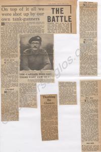 Newspaper cuttings about the Korean War.  1st Batt