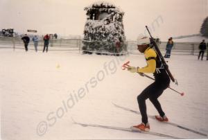 Private Buchanan skiing. The Gloucestershire Regim