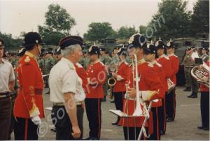 Colonel of the Regiment Robin Grist with the band.
