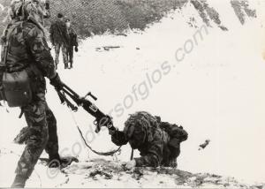 Assault course, with deep snow causing problems. G