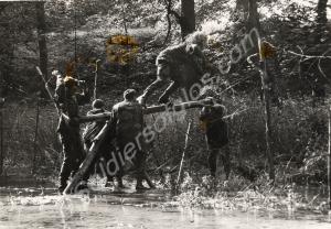 Obstacle crossing task. Gloucestershire Regiment a